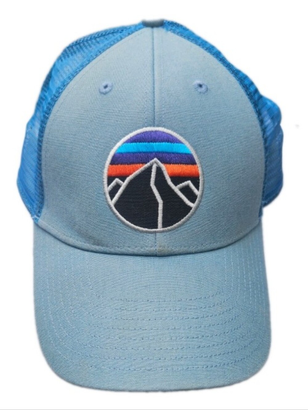 Patagonia Fitz Roy Icon Trucker Hat Cap Two Tone Blue Snapback Adjustable UNISEX
